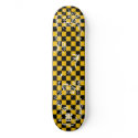 Old Tattoo Checkboard - Yellow & Black skateboards by CheetaFight Old Tattoo Checkboard - Yellow & Black skateboards