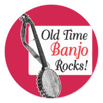 Old Time Banjo Round Sticker stickers