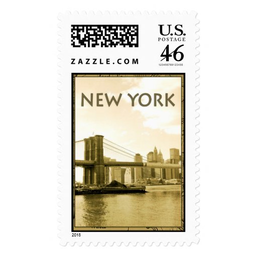Old Time Brooklyn Bridge Stamp