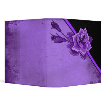 Old TIme Purple Rose Floral Set Binders