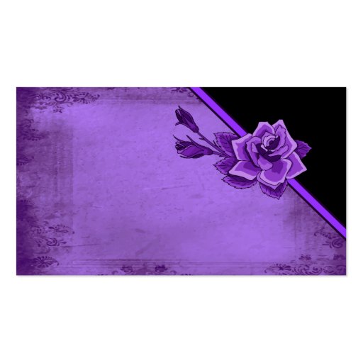 Old TIme Purple Rose Floral Set Business Card Templates (back side)