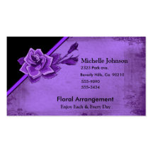 Old TIme Purple Rose Floral Set Business Card Templates