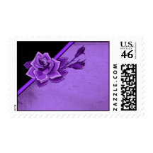 Old TIme Purple Rose Floral Set Stamps