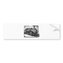 Old Time Steam Locomotive Bumper Sticker