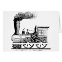 Old Time Steam Locomotive Card
