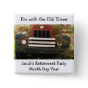 Old Timer Antique Truck Occasion Pin Badge button
