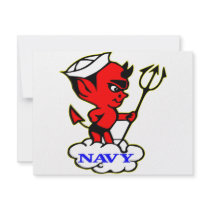 Old Timer Navy Red Devil invitations by Mustang_Lady Old Timer Navy Red Devil invitations