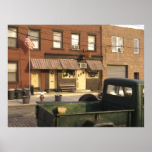Old Timey Red Hook and Truck Poster