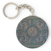Old Tooled Leather Journal Keychain