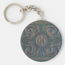 Old Tooled Leather Journal Keychain