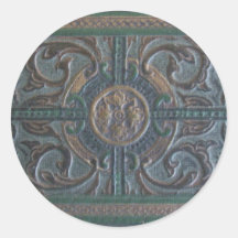 Old Tooled Leather Journal Round Sticker