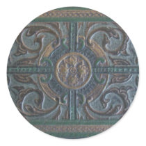 Old Tooled Leather Journal Round Sticker