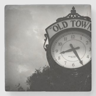 Old Town Clock Stone Beverage Coaster