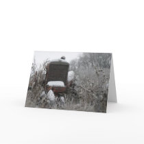 Old Tractor Christmas Card: Tractor in the Ice