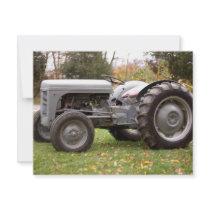 Old tractor in fall custom invite
