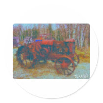 old tractor painting by hart stickers by jjamforhouseofkin old tractor painting by hart stickers