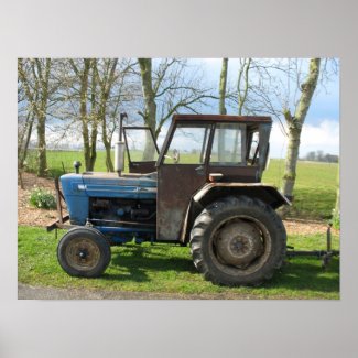 Antique Rusty Tractor Poster Art print