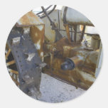 Old Tractor Round Stickers
