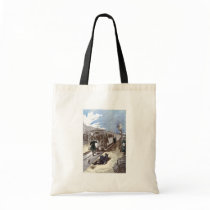 Old Train Steam Engine Leon Bennet Illustration Tote Bag