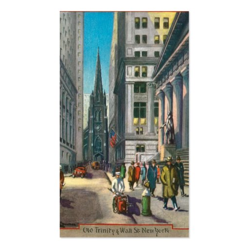 Old Trinity & Wall Street, New York Business Cards (front side)