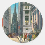 Old Trinity & Wall Street, New York Round Stickers