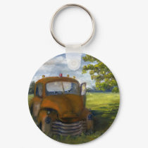 Old Truck in Louisiana Field, Fine Art keychains