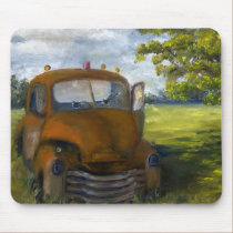 Old Truck in Louisiana Field, Fine Art mousepads