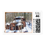 "Old Truck in Woods" Postage Stamp