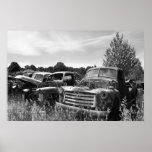 Old Trucks Junkyard Poster