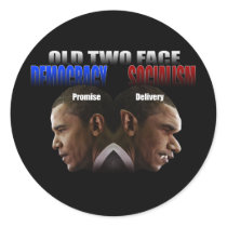 Old Two Face Round Sticker