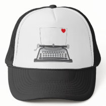 Old Typewriter Heart Mesh Hat