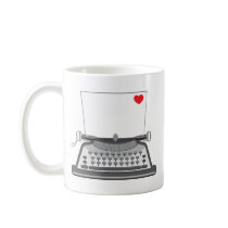 Old Typewriter Heart Coffee Mug