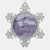 Old Victorian House at Christmas Ornaments
