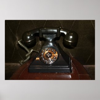 Old Vintage Dial-up Phone print