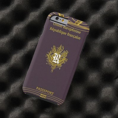 Old Vintage French Passport Monogram Tough iPhone 6 Case
