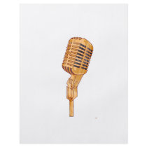 Old Vintage Microphone Scratched Faded Brown Flyers