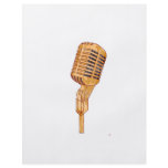 Old Vintage Microphone Scratched Faded Brown flyers