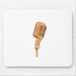 Old Vintage Microphone Scratched Faded Brown Mouse Pad