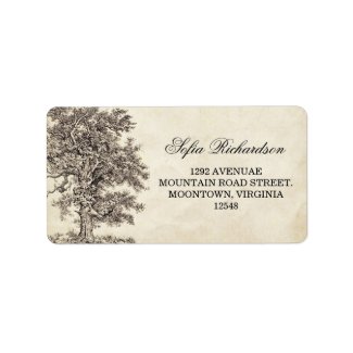 old vintage tree address labels