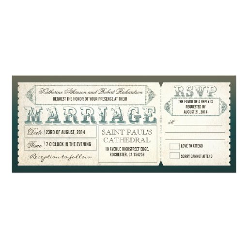 old vintage wedding invitations - tickets & RSVP