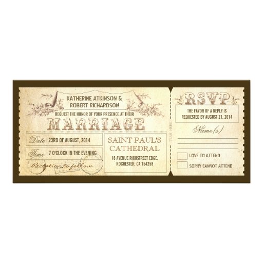 old vintage wedding invitations - tickets & RSVP