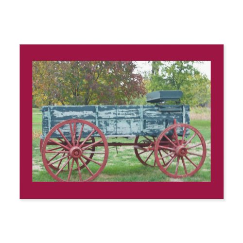 Old Wagon in the Fall postcard