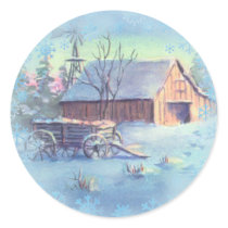 OLD WAGON & SNOWFLAKES by SHARON SHARPE stickers