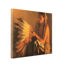 Old War Bonnet by Joseph Henry Sharp Canvas Prints