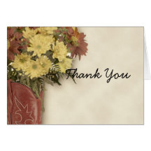 Old West Boot Bouquet 3 Thank You card