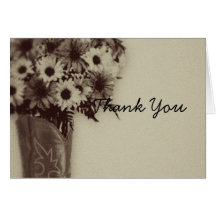 Old West Boot Bouquet Vintage Thank You card