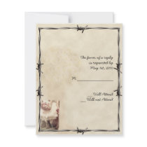Old West Boots and Bouquets Response Card Personalized Announcement