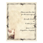 Old West Boots and Bouquets  Save the Date card Personalized Invitations