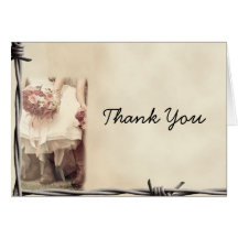Old West Boots and Bouquets Thank You card