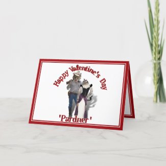 Old West 'Purrfect' Cat Couple Valentine card